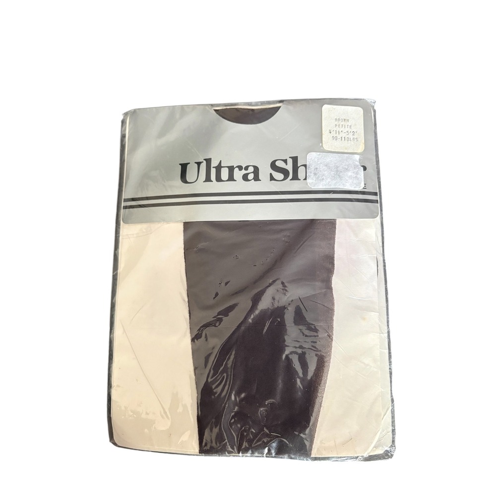 Vintage Ultra Sheer Pantyhose Brown Petite 4'11-5'2 90-110 lbs NOS